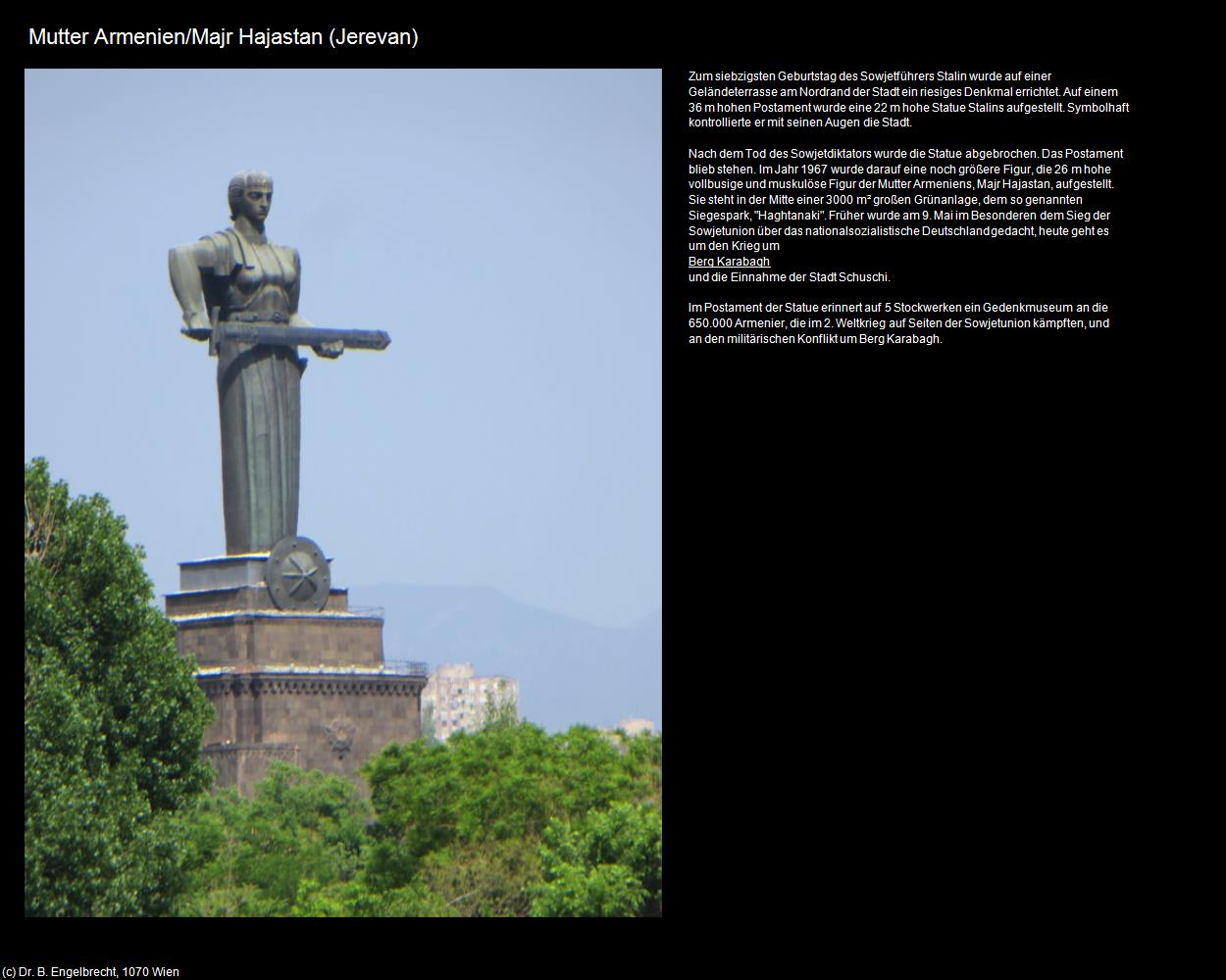 Mutter Armenien/ Majr Hajastan  (Jerevan) in Kulturatlas-ARMENIEN(c)B.Engelbrecht