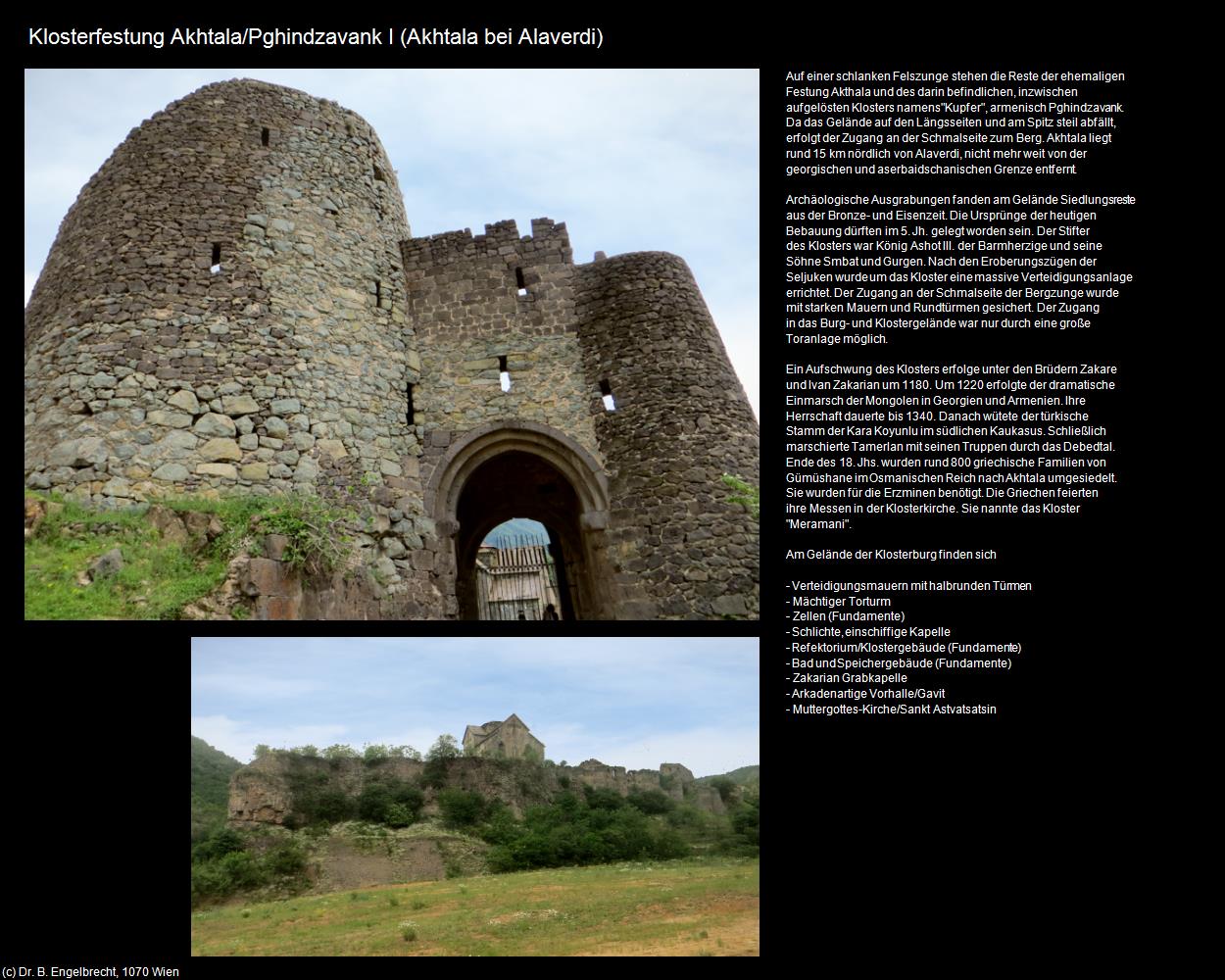 Klosterfestung Akhtala I (Akhtala bei Alaverdi) in Kulturatlas-ARMENIEN