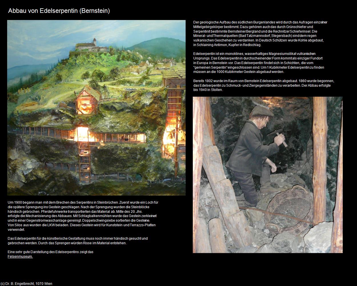 Abbau von Edelserpentin (Bernstein) in Kulturatlas-BURGENLAND(c)B.Engelbrecht