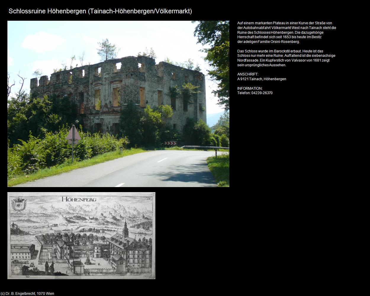 Schlossruine Höhenbergen (Tainach/Völkermarkt) in Kulturatlas-KÄRNTEN