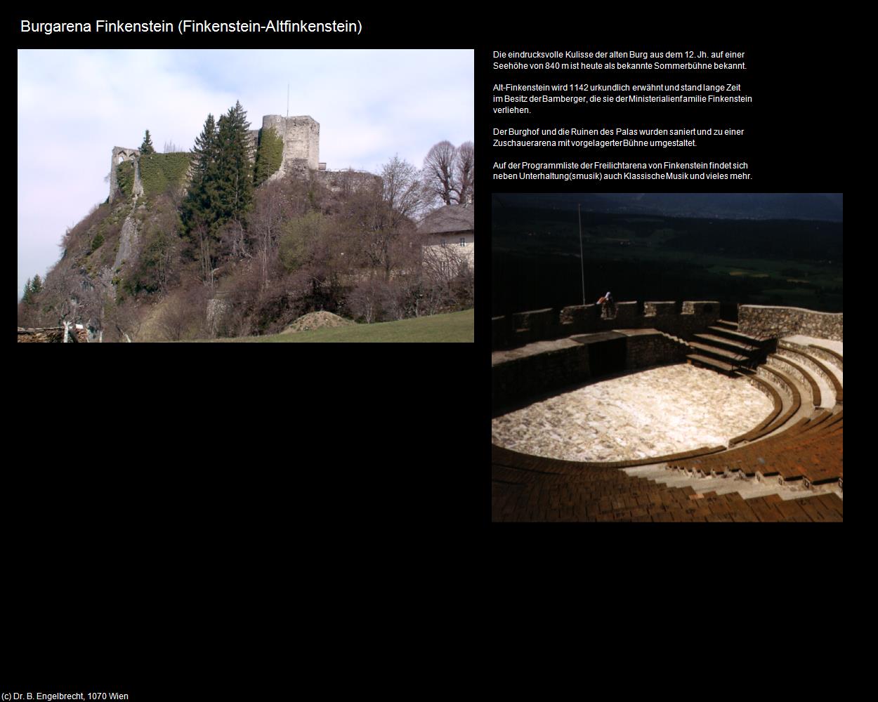 Burgarena Finkenstein (Altfinkenstein) (Finkenstein) in Kulturatlas-KÄRNTEN