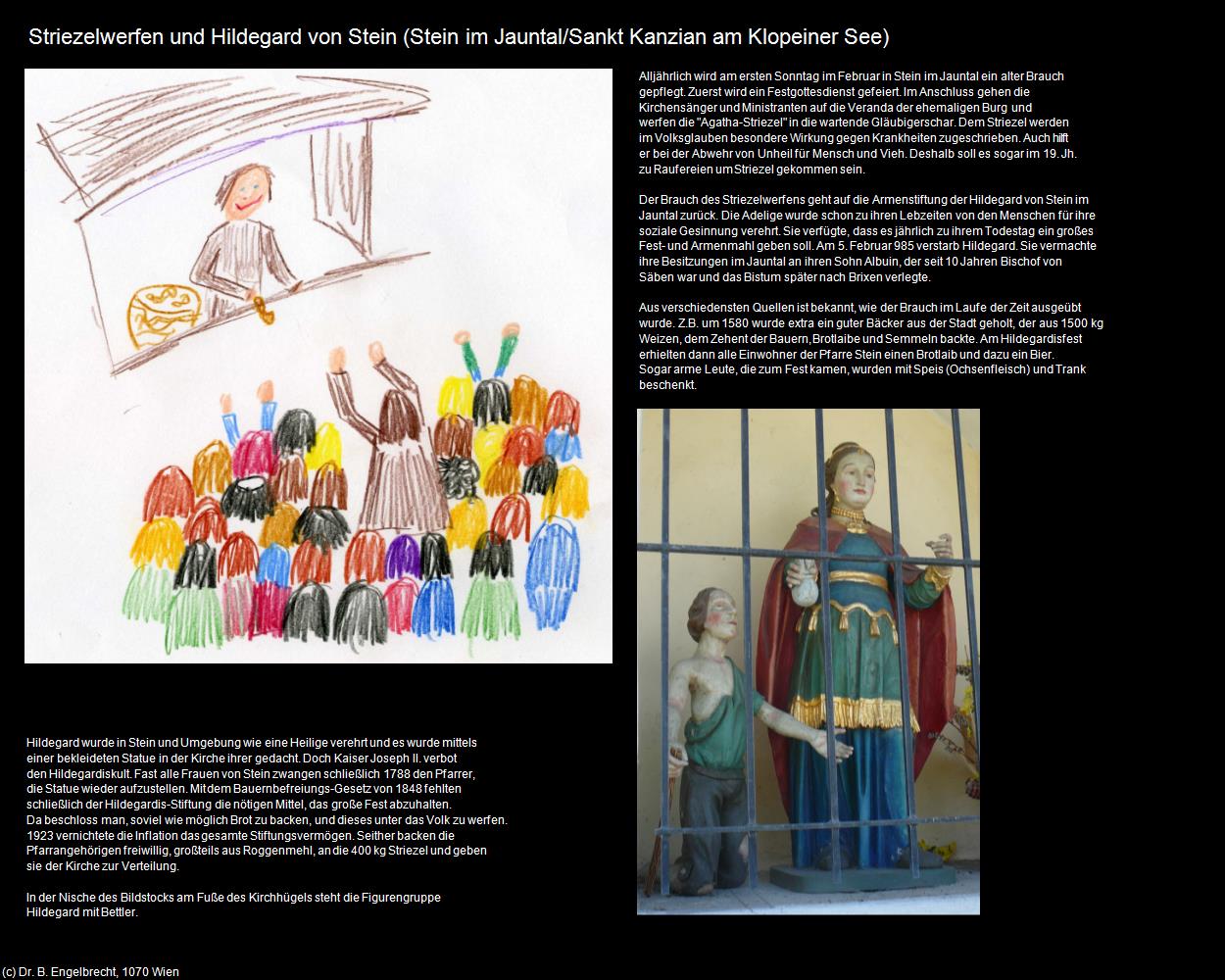 Striezelwerfen und Hildegard von Stein (Stein im Jauntal/Sankt Kanzian am Klopeiner See) in Kulturatlas-KÄRNTEN