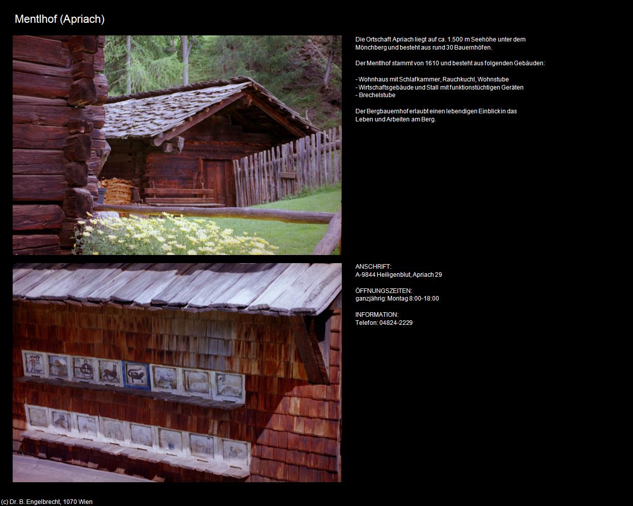 Mentlhof (Apriach) in Kulturatlas-KÄRNTEN
