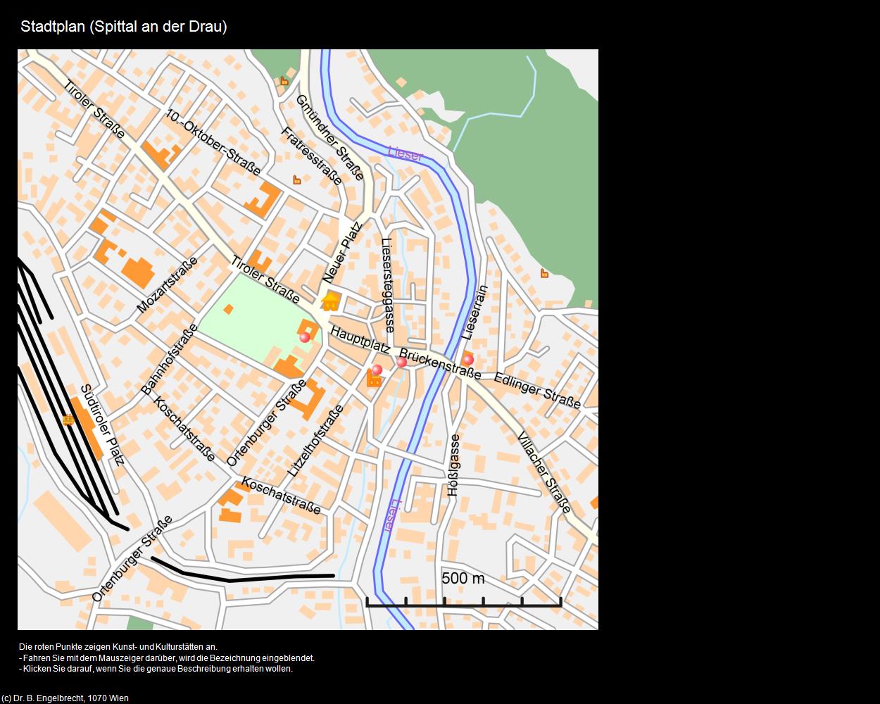 Stadtplan (Spittal an der Drau) in Kulturatlas-KÄRNTEN(c)B.Engelbrecht