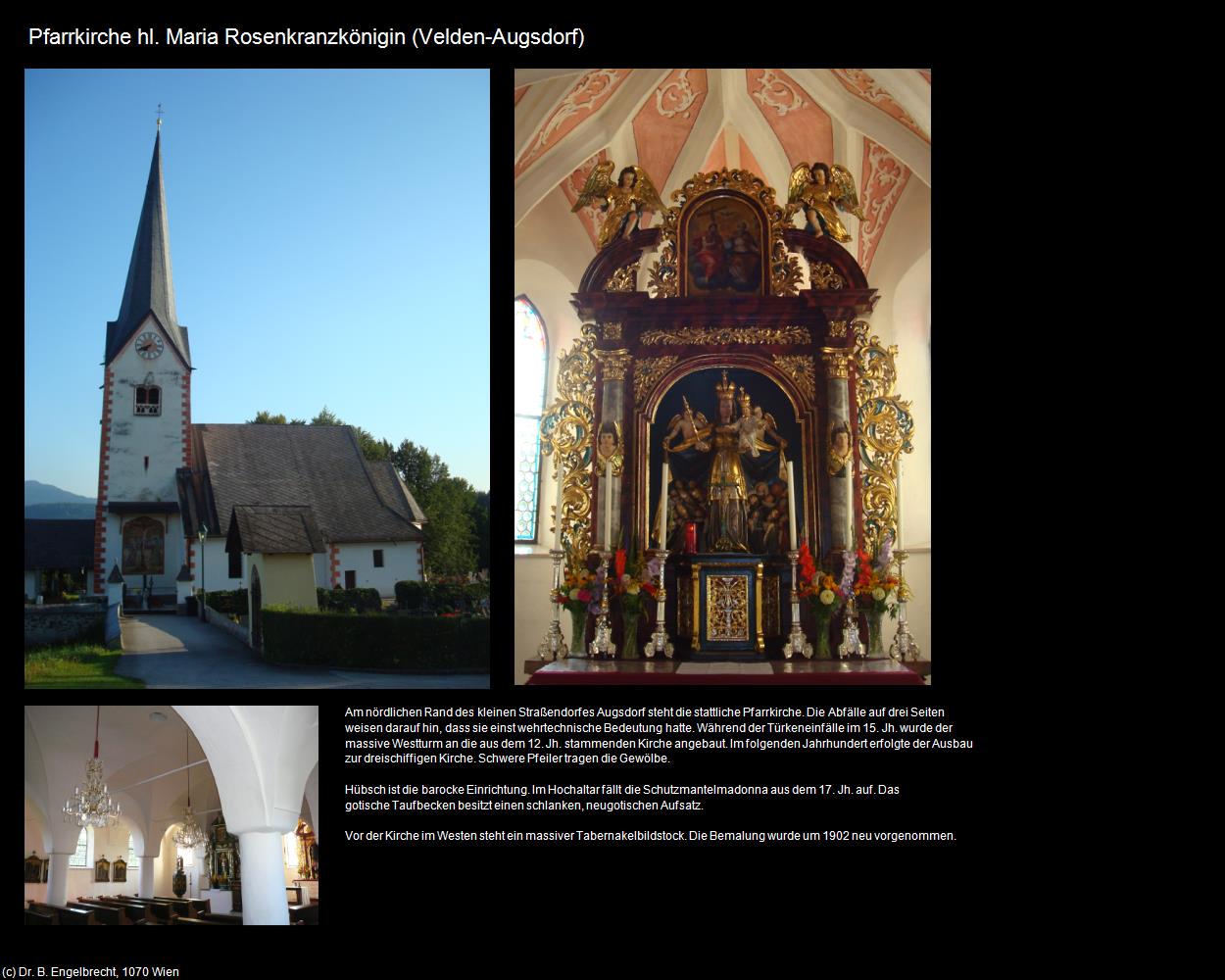 Pfk. hl. Maria Rosenkranzkönigin (Augsdorf) (Velden am Wörther See) in Kulturatlas-KÄRNTEN