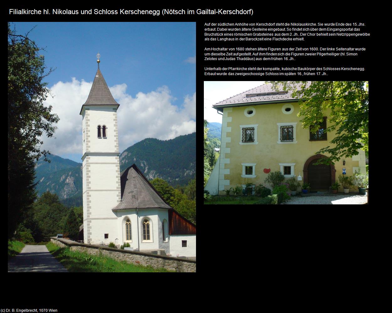 Fk. hl. Nikolaus und Schloss Kerschenegg (Kerschdorf) (Nötsch im Gailtal) in Kulturatlas-KÄRNTEN