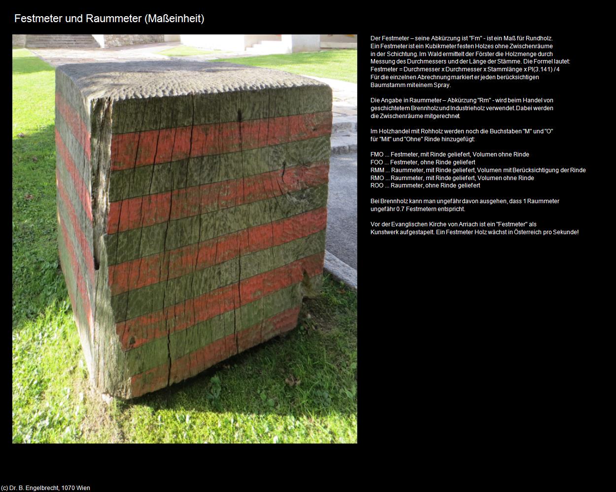 Festmeter und Raummeter (Arriach) in Kulturatlas-KÄRNTEN