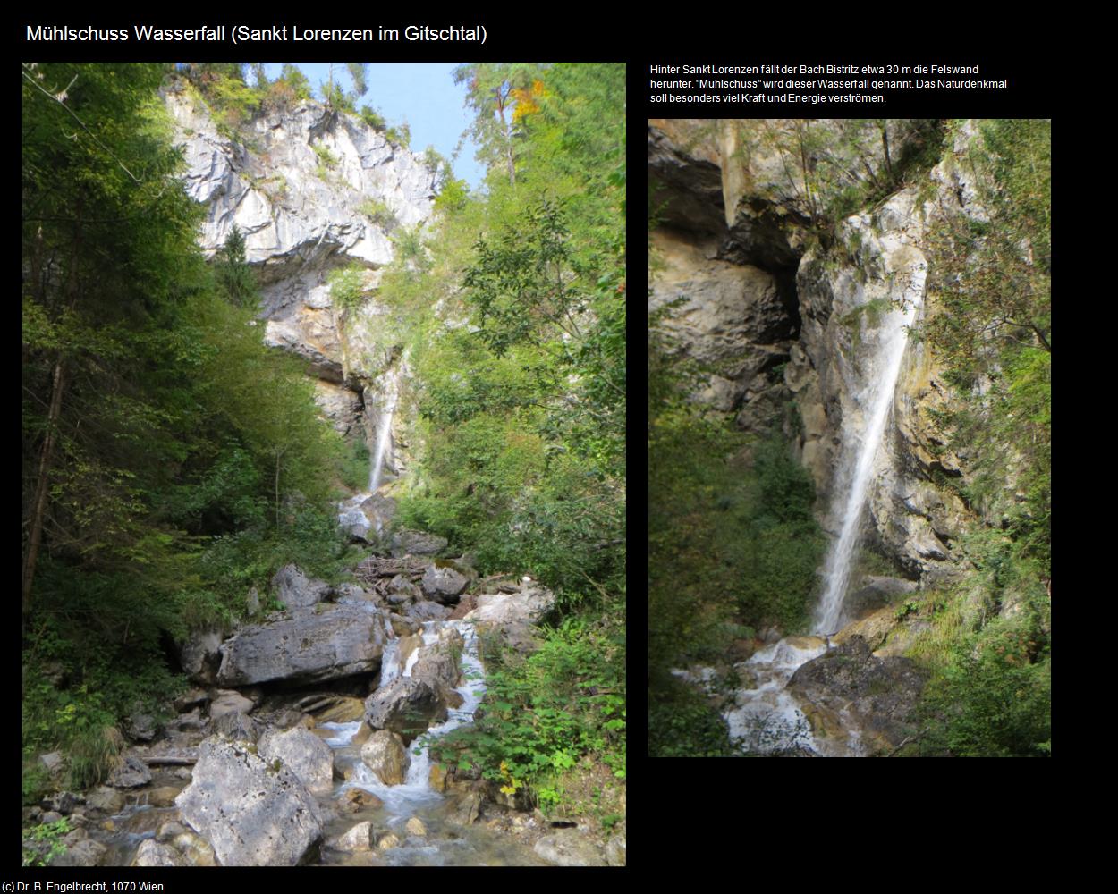 Mühlschuss Wasserfall  (Sankt Lorenzen im Gitschtal) in Kulturatlas-KÄRNTEN