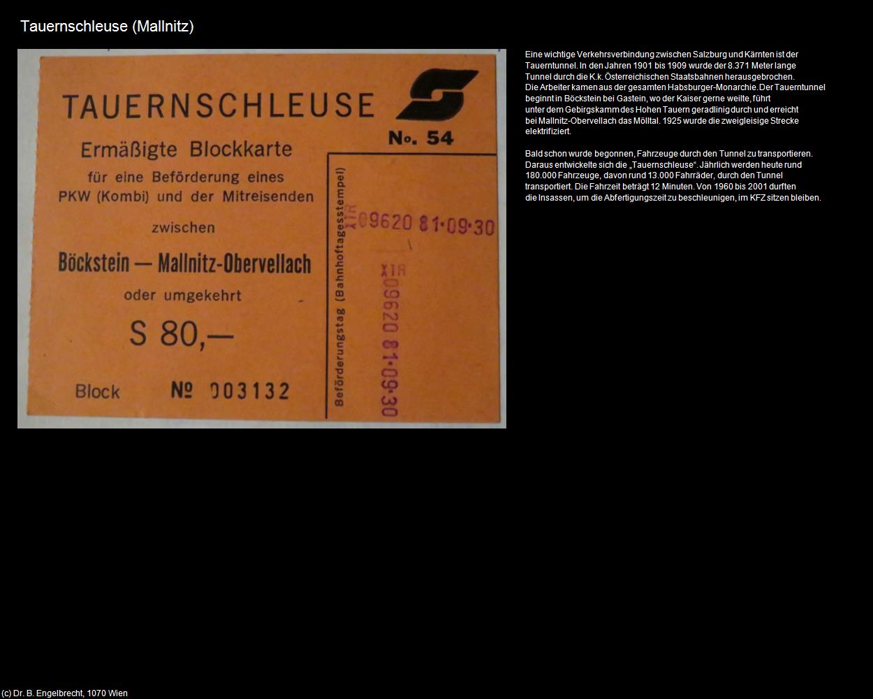 Tauernschleuse (Mallnitz) in Kulturatlas-KÄRNTEN