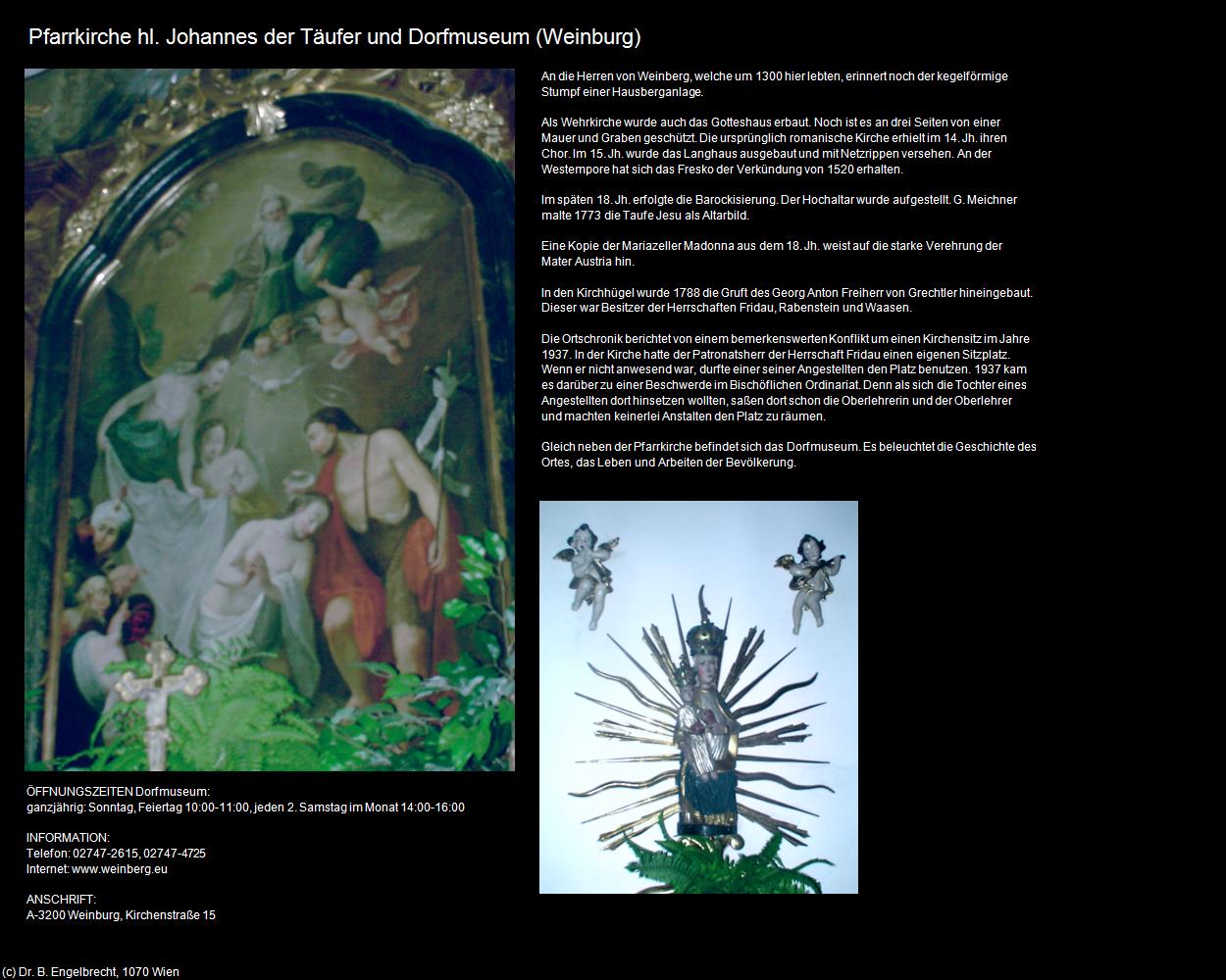 Pfk. hl. Johannes der Täufer und Dorfmuseum (Weinburg) in Kulturatlas-NIEDERÖSTERREICH