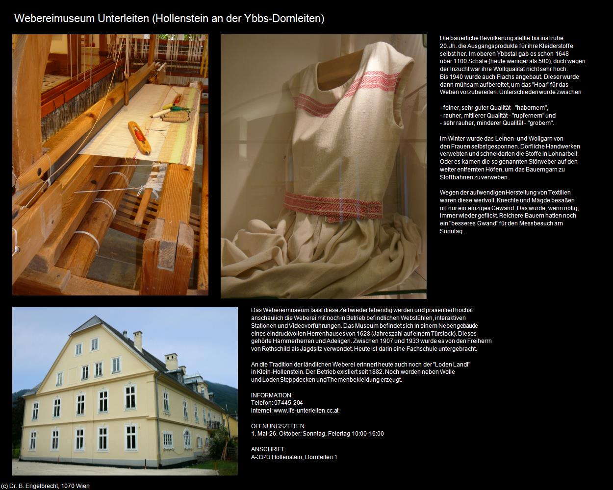 Webereimuseum Unterleiten (Dornleiten) (Hollenstein an der Ybbs) in Kulturatlas-NIEDERÖSTERREICH