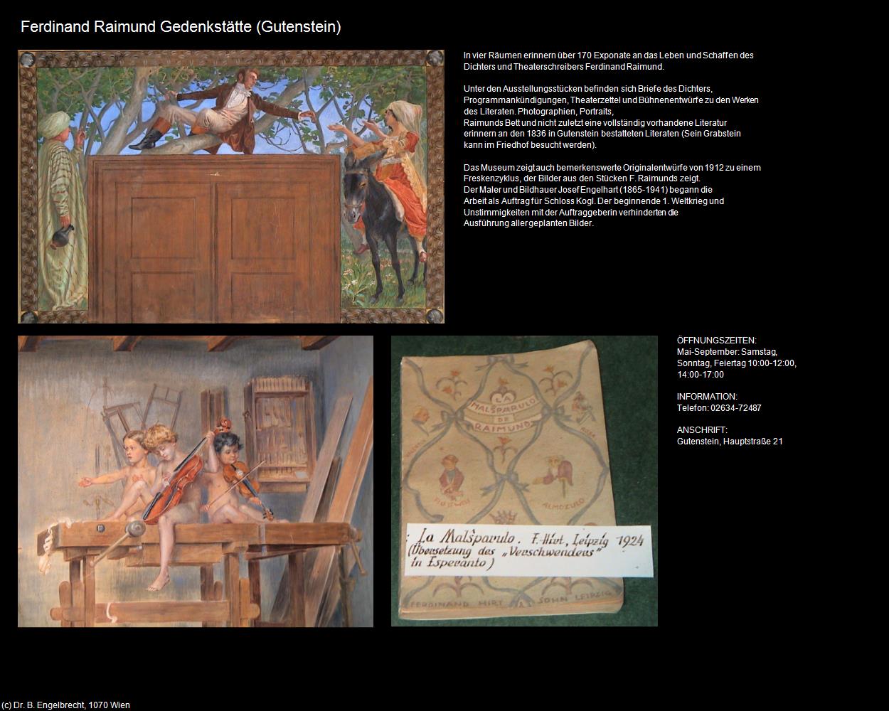 Ferdinand Raimund Gedenkstätte (Gutenstein) in Kulturatlas-NIEDERÖSTERREICH