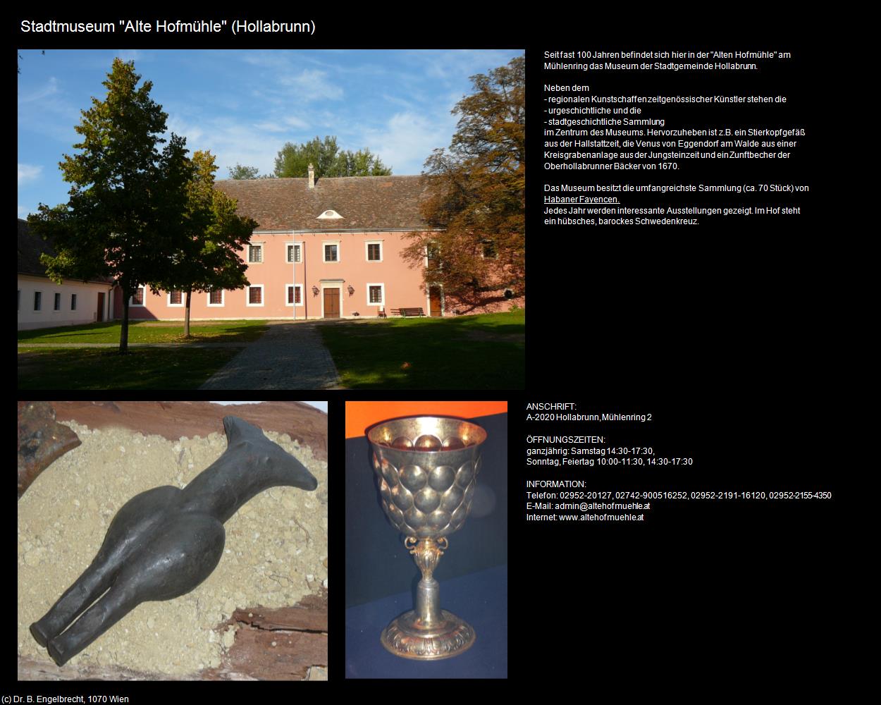 Stadtmuseum 'Alte Hofmühle' (Hollabrunn) in Kulturatlas-NIEDERÖSTERREICH(c)B.Engelbrecht