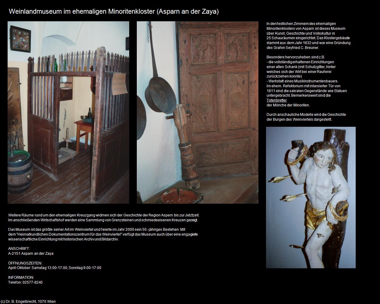 Weinlandmuseum im Minoritenkloster (Asparn an der Zaya) in Kulturatlas-NIEDERÖSTERREICH(c)B.Engelbrecht