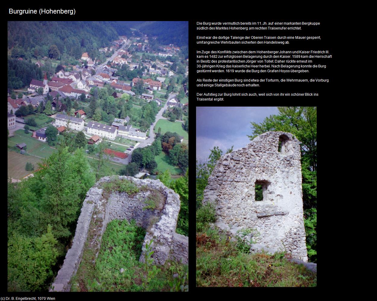 Burgruine Hohenberg (Hohenberg) in Kulturatlas-NIEDERÖSTERREICH