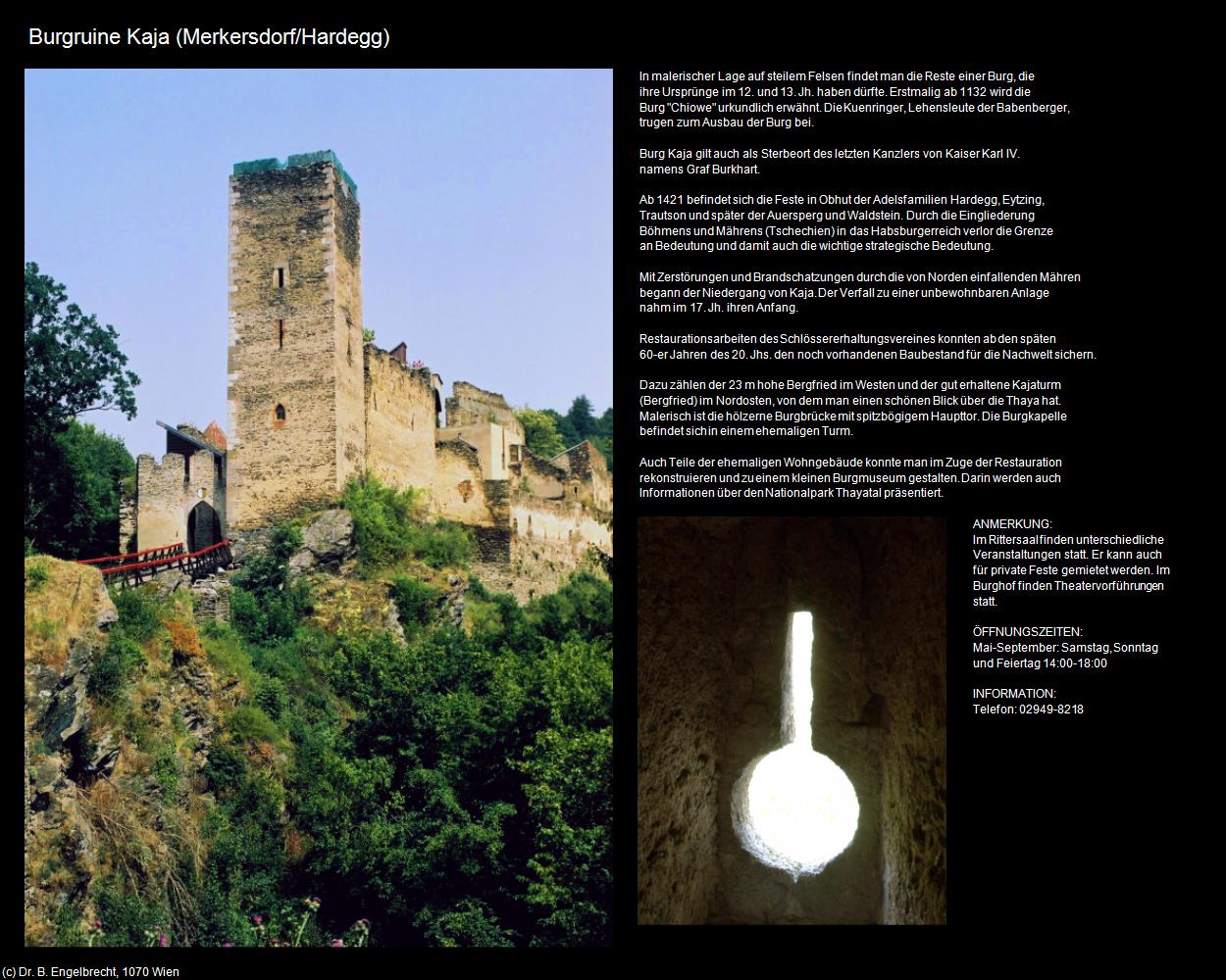 Burgruine Kaja (Merkersdorf/Hardegg) in Kulturatlas-NIEDERÖSTERREICH