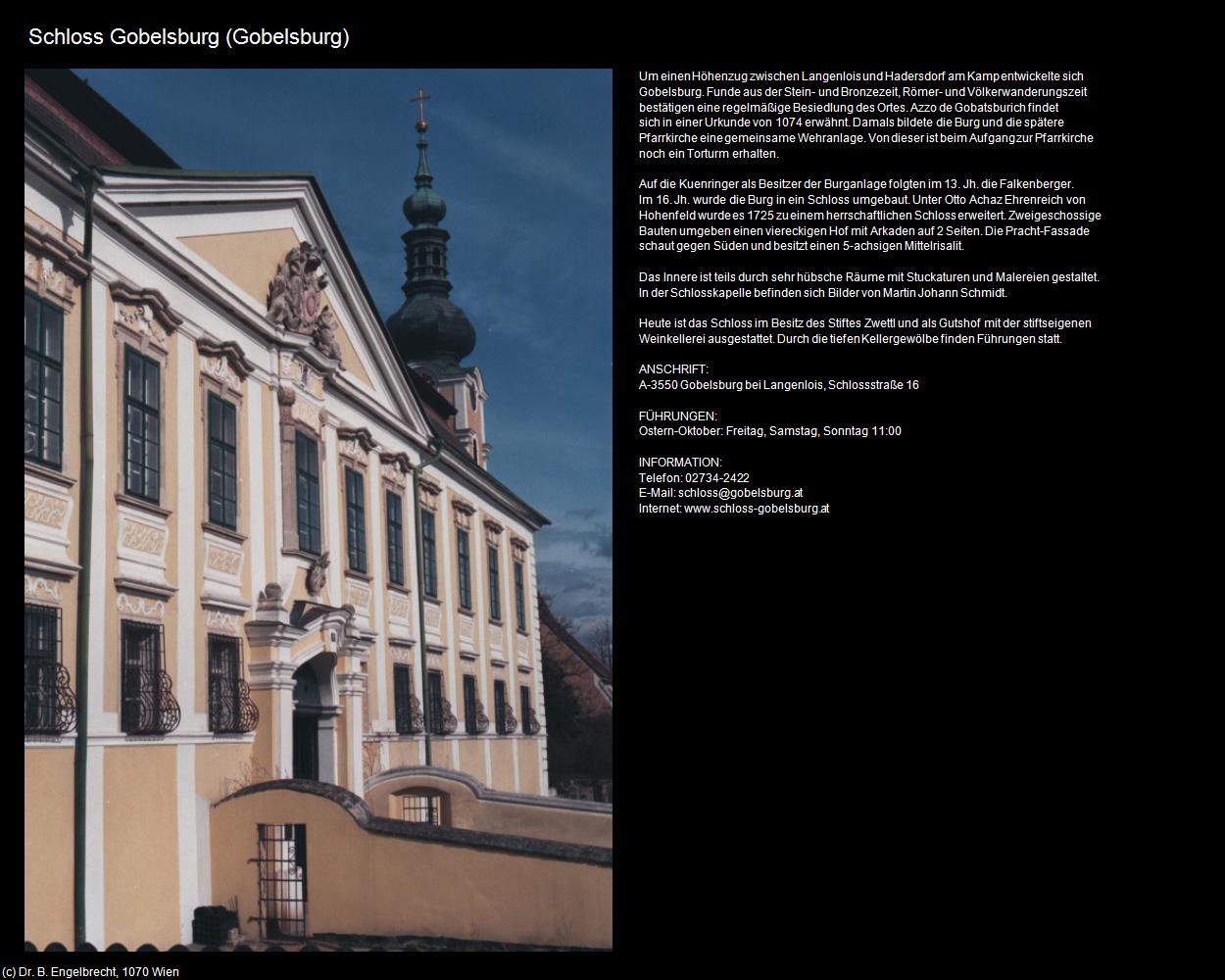 Schloss Gobelsburg (Gobelsburg) in Kulturatlas-NIEDERÖSTERREICH