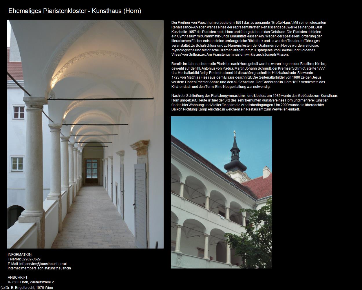 Ehem. Piaristenkloster - Kunsthaus (Horn) in Kulturatlas-NIEDERÖSTERREICH