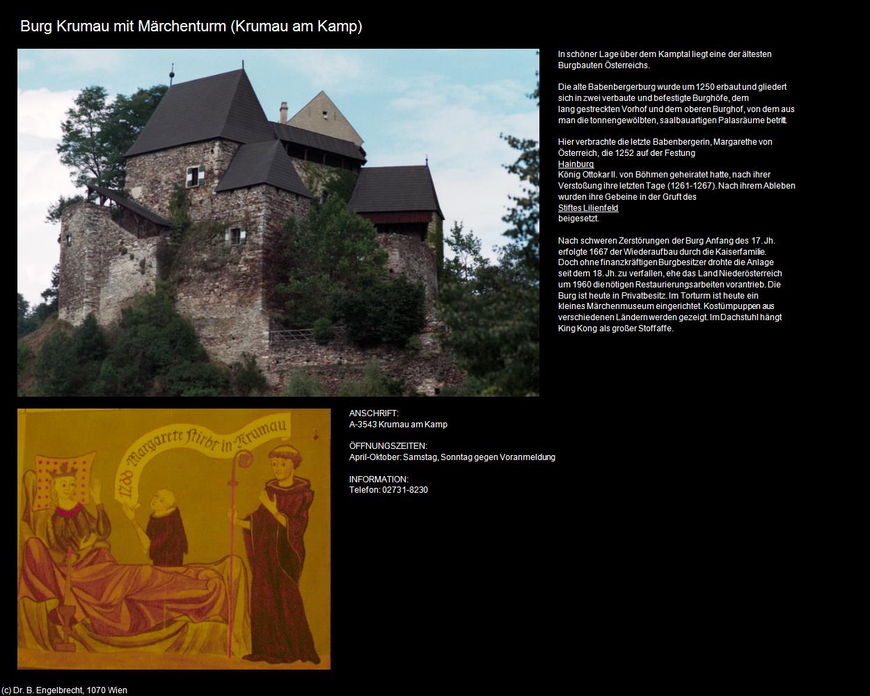 Burg Krumau mit Märchenturm (Krumau am Kamp) in Kulturatlas-NIEDERÖSTERREICH(c)B.Engelbrecht