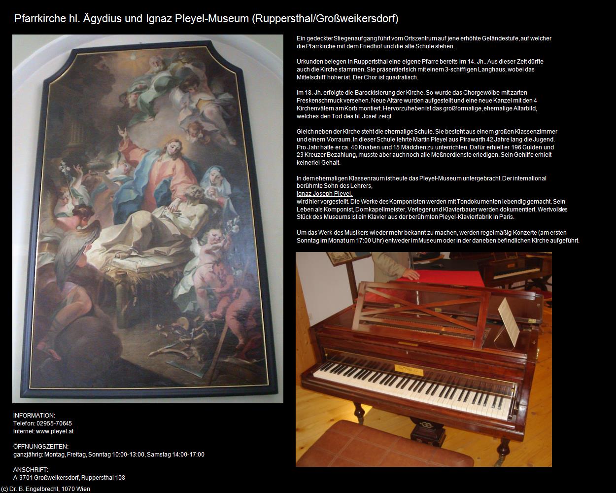 Pfk. hl. Ägydius und Pleyel-Museum (Ruppersthal/Großweikersdorf) in Kulturatlas-NIEDERÖSTERREICH(c)B.Engelbrecht