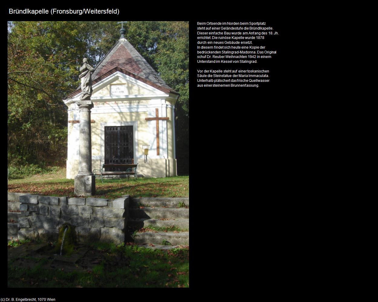 Bründlkapelle (Fronsburg/Weitersfeld) in Kulturatlas-NIEDERÖSTERREICH