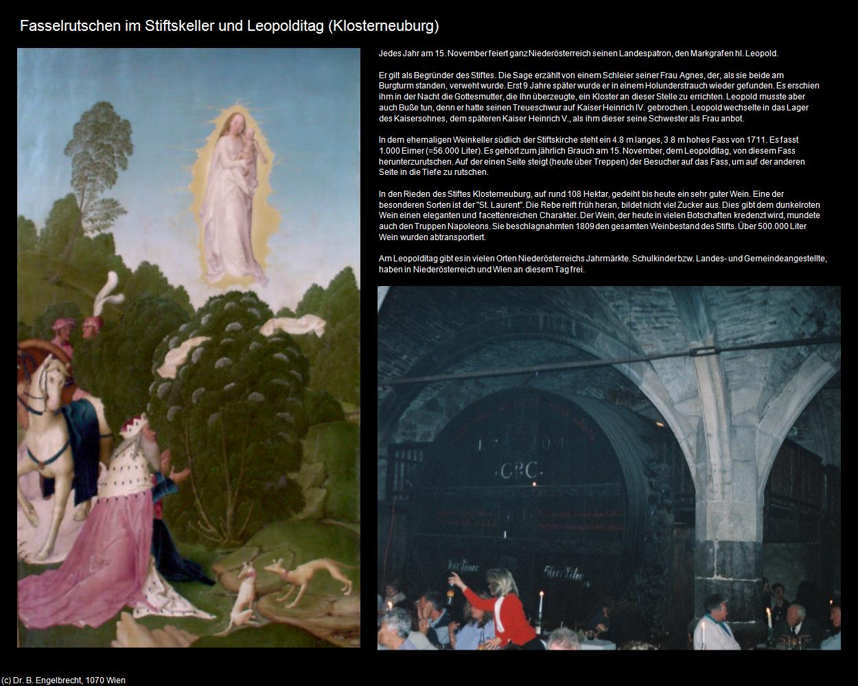 Fasselrutschen im Stiftskeller und Leopolditag (Klosterneuburg) in Kulturatlas-NIEDERÖSTERREICH