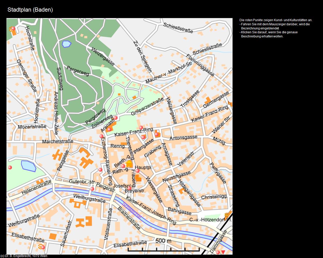 Stadtplan (Baden) in Kulturatlas-NIEDERÖSTERREICH(c)B.Engelbrecht