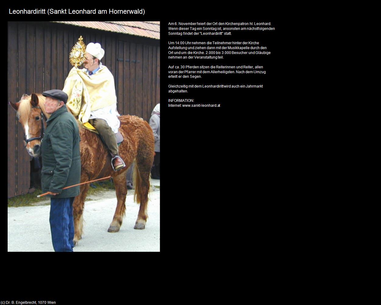 Leonhardiritt (Sankt Leonhard am Hornerwald) in Kulturatlas-NIEDERÖSTERREICH