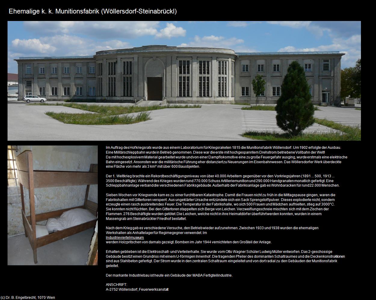 Ehem. k. k. Munitionsfabrik (Wöllersdorf-Steinabrückl) in Kulturatlas-NIEDERÖSTERREICH(c)B.Engelbrecht