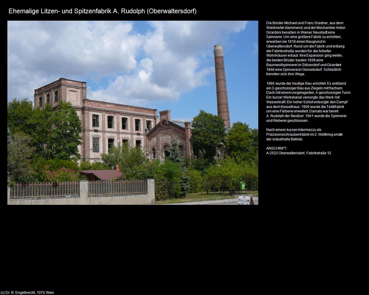 Ehem. Litzen- und Spitzenfabrik A. Rudolph (Oberwaltersdorf) in Kulturatlas-NIEDERÖSTERREICH