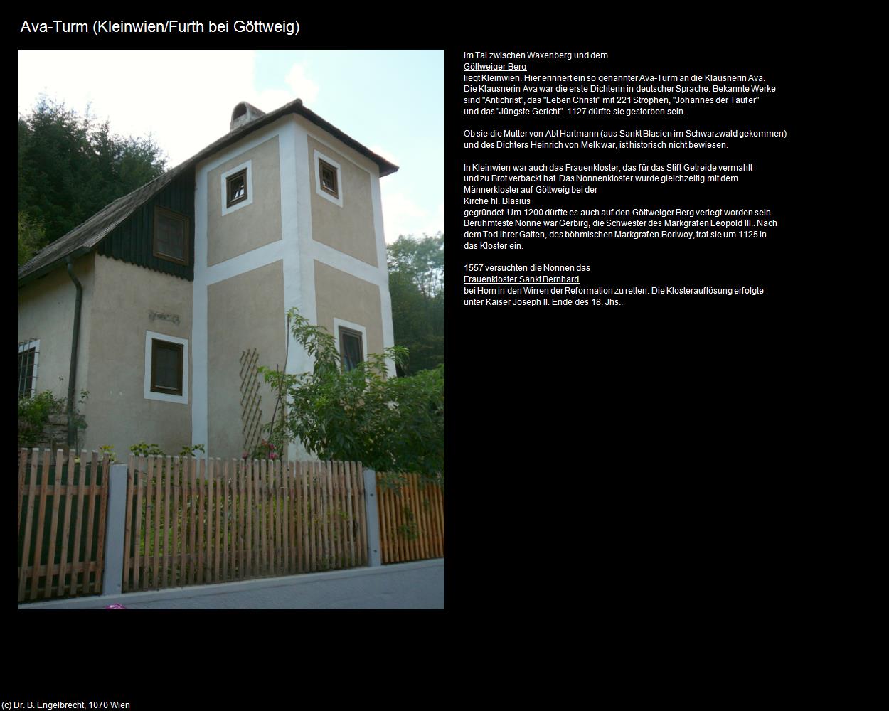 Ava-Turm (Kleinwien/Furth bei Göttweig) in Kulturatlas-NIEDERÖSTERREICH(c)B.Engelbrecht