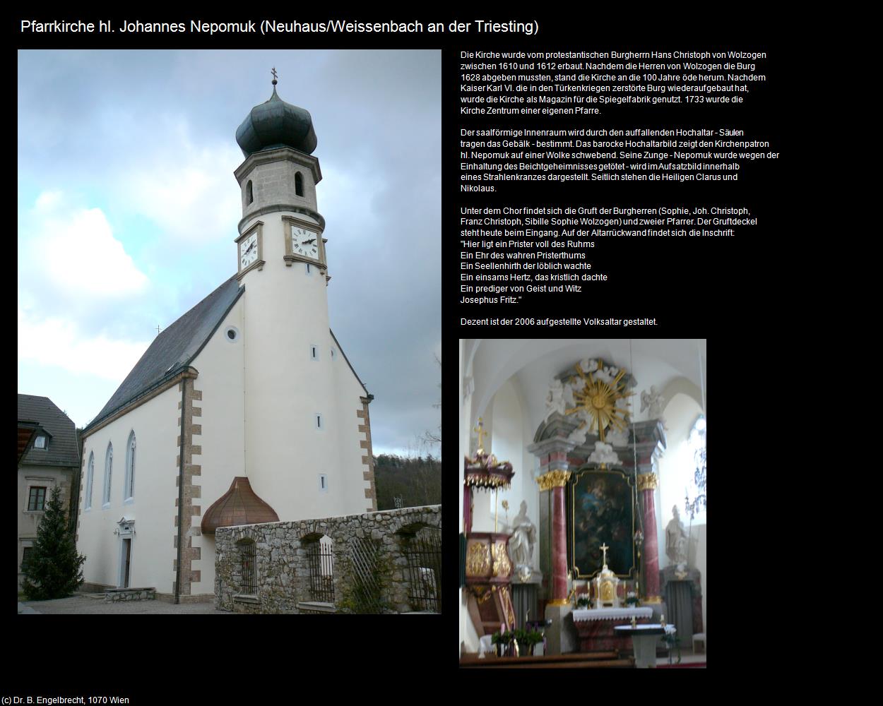 Pfk. hl. Johannes Nepomuk (Neuhaus/Weissenbach an der Triesting) in Kulturatlas-NIEDERÖSTERREICH