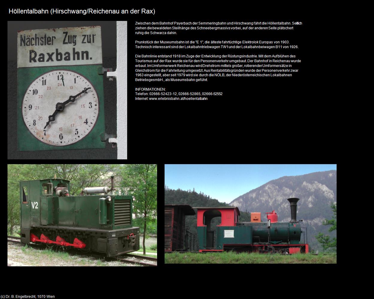 Höllentalbahn (Hirschwang/Reichenau an der Rax) in Kulturatlas-NIEDERÖSTERREICH