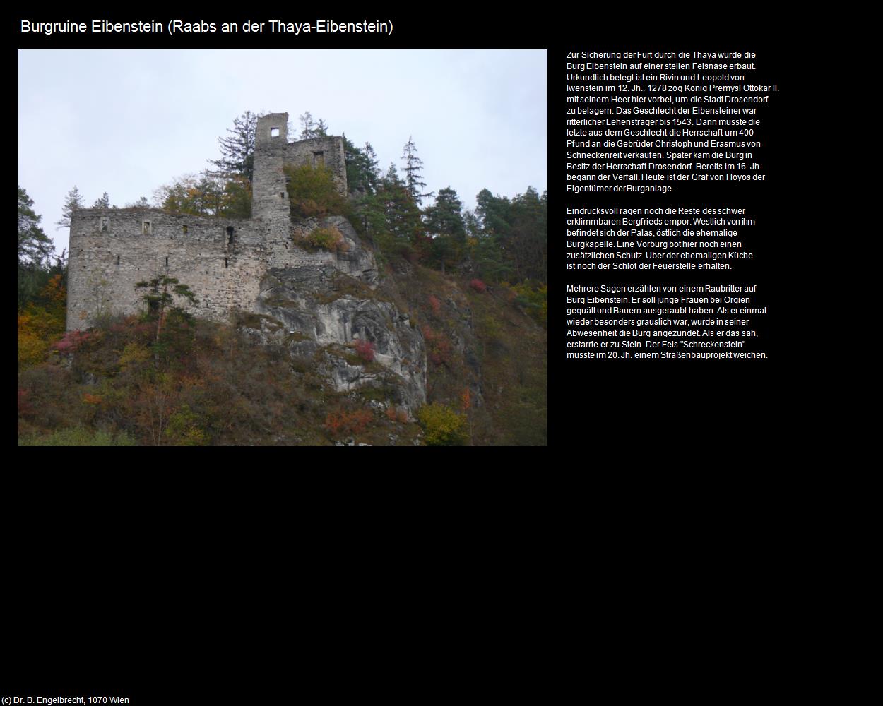 Burgruine Eibenstein  (Raabs an der Thaya) in Kulturatlas-NIEDERÖSTERREICH