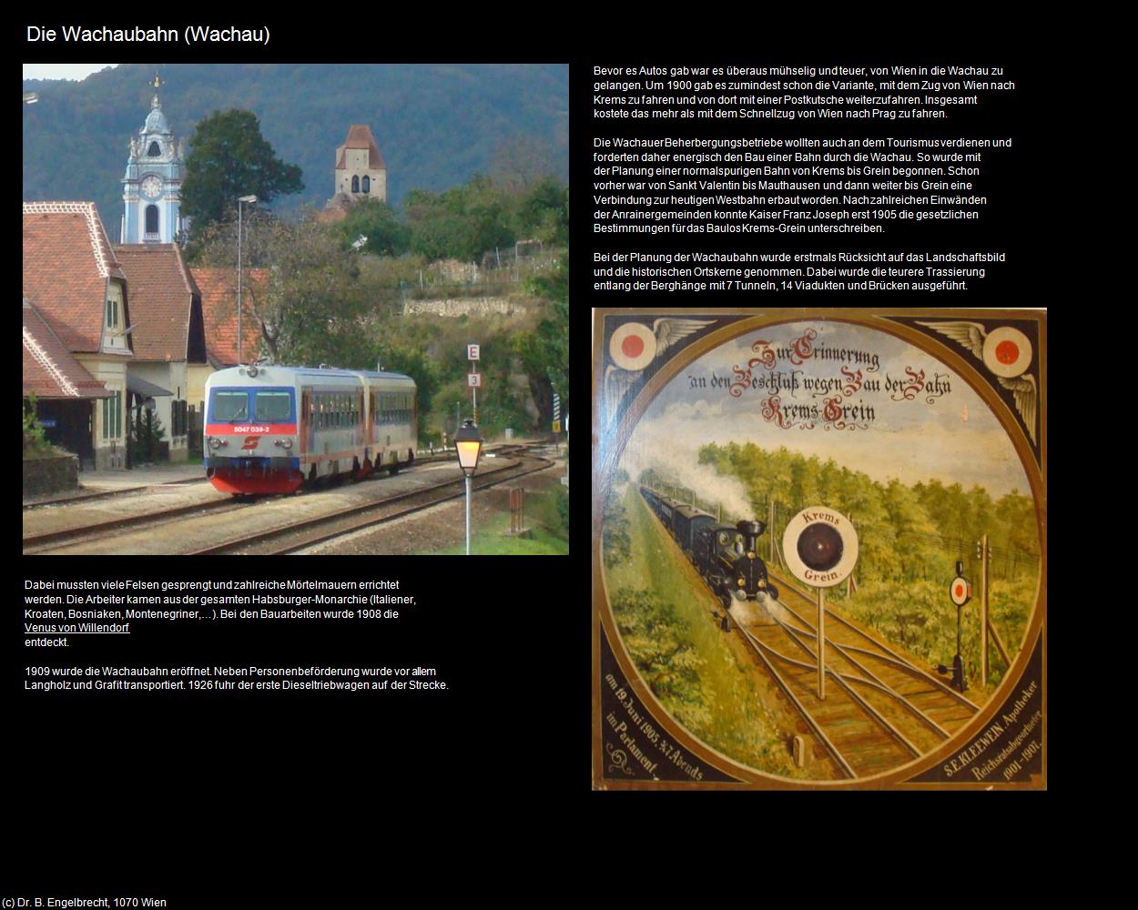 Die Wachaubahn  (Wachau) in Kulturatlas-NIEDERÖSTERREICH(c)B.Engelbrecht
