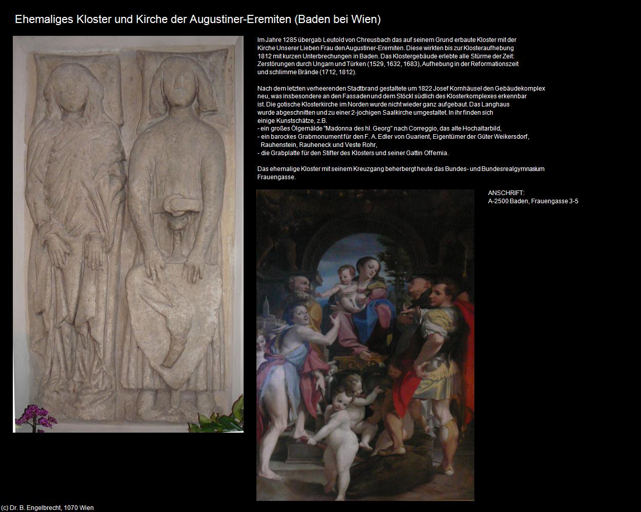 Ehem. Kloster und Kirche der Augustiner-Eremiten  (Baden bei Wien) in Kulturatlas-NIEDERÖSTERREICH