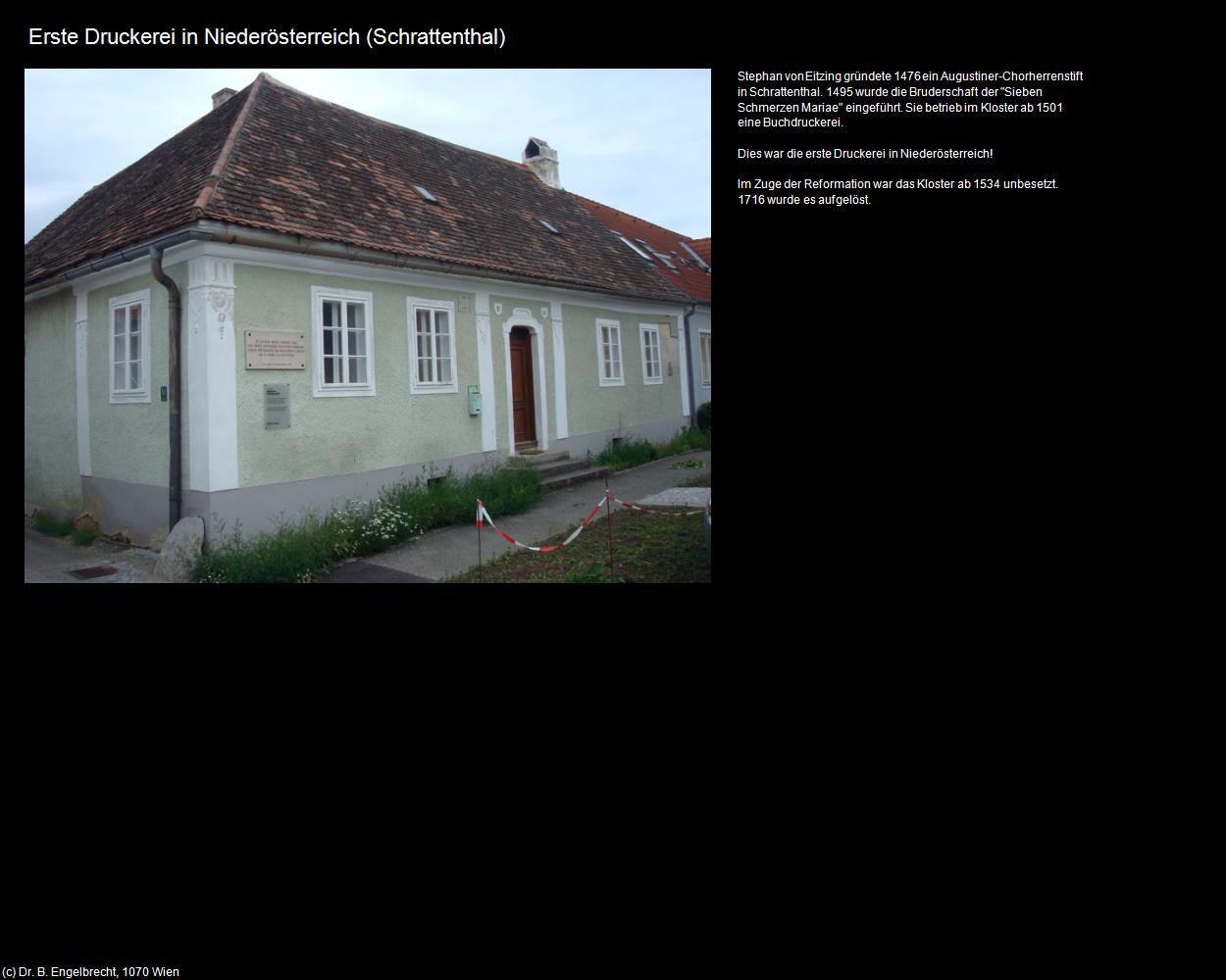 Erste Druckerei in NÖ (Schrattenthal) in Kulturatlas-NIEDERÖSTERREICH