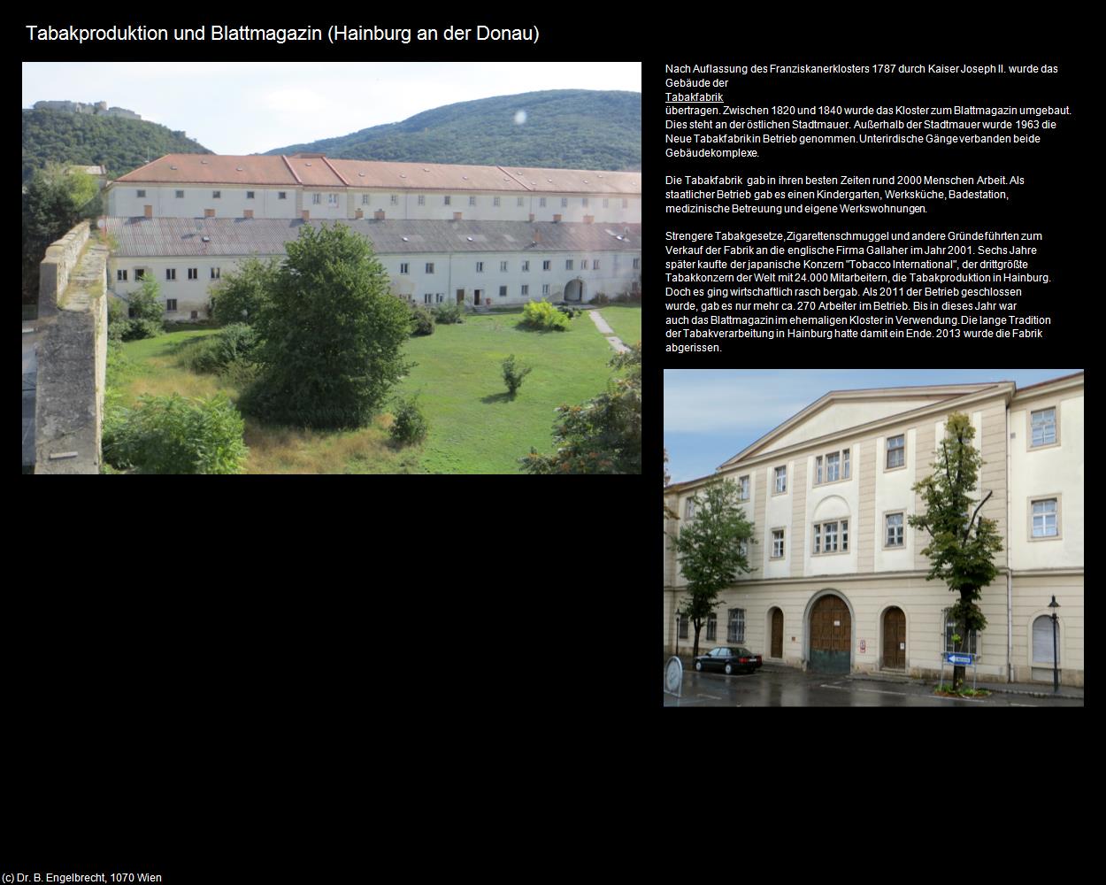 Tabakproduktion und Blattmagazin (Hainburg an der Donau) in Kulturatlas-NIEDERÖSTERREICH(c)B.Engelbrecht