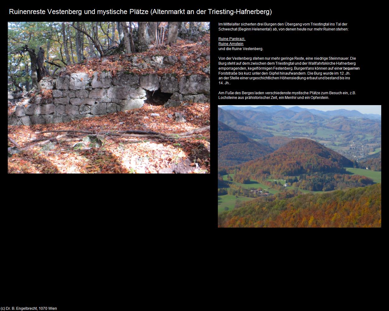 Ruinenreste Vestenberg und mystische Plätze (Hafnerberg) (Altenmarkt an der Triesting) in Kulturatlas-NIEDERÖSTERREICH(c)B.Engelbrecht