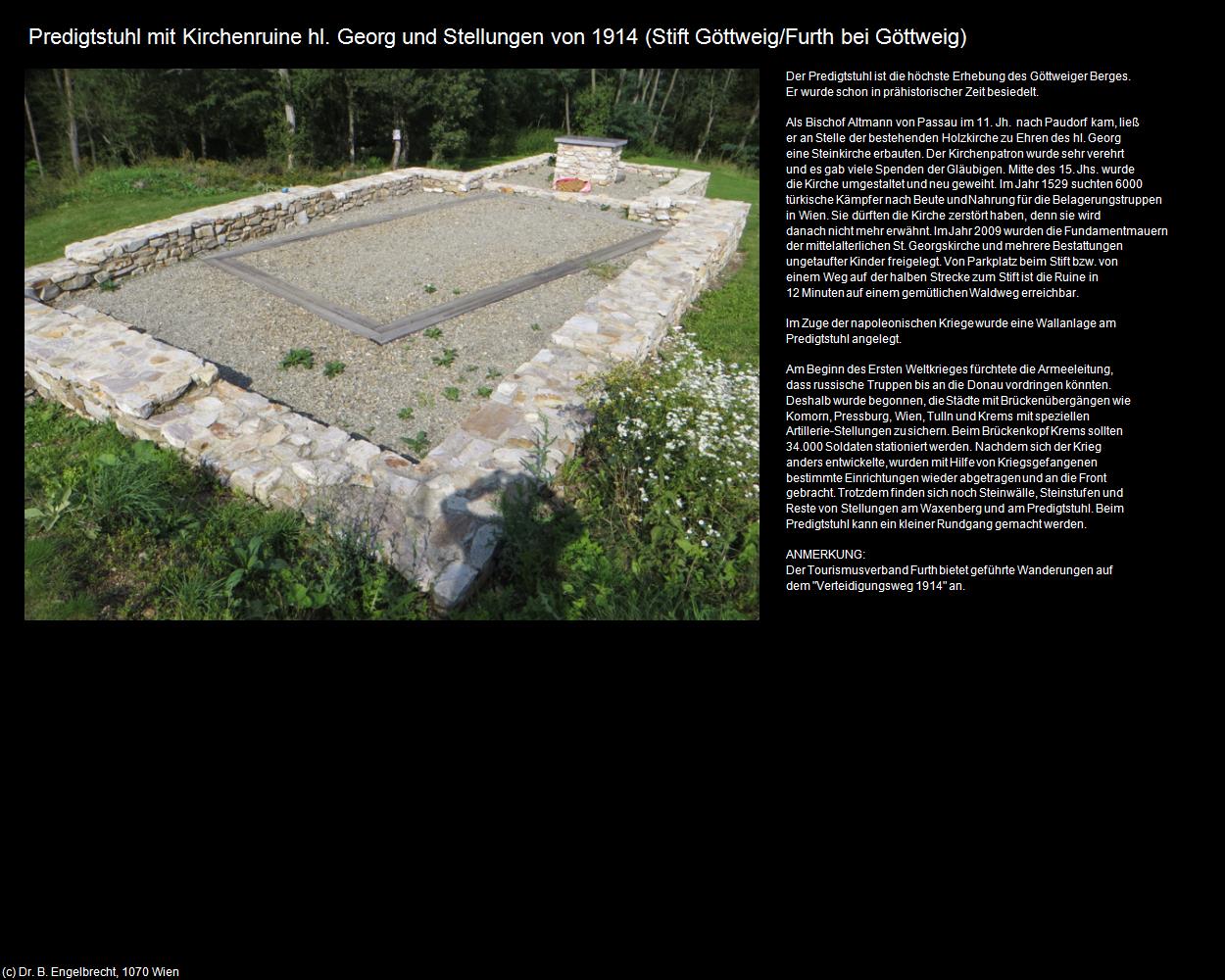 Predigstuhl mit Kirchenruine hl. Georg   (Göttweig/Furth bei Göttweig) in Kulturatlas-NIEDERÖSTERREICH