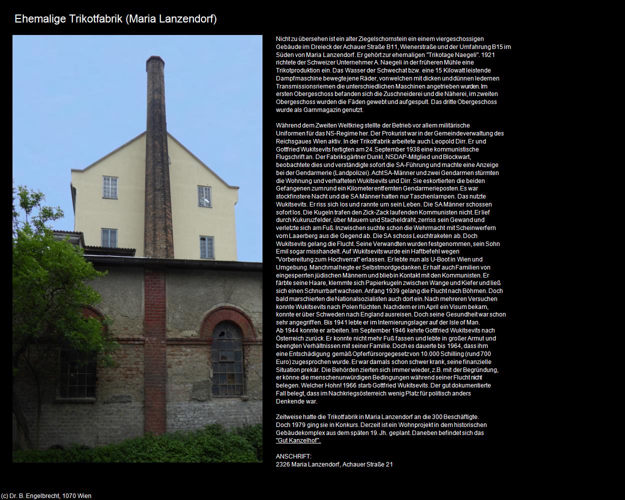 Ehem. Trikotfabrik  (Maria Lanzendorf) in Kulturatlas-NIEDERÖSTERREICH(c)B.Engelbrecht