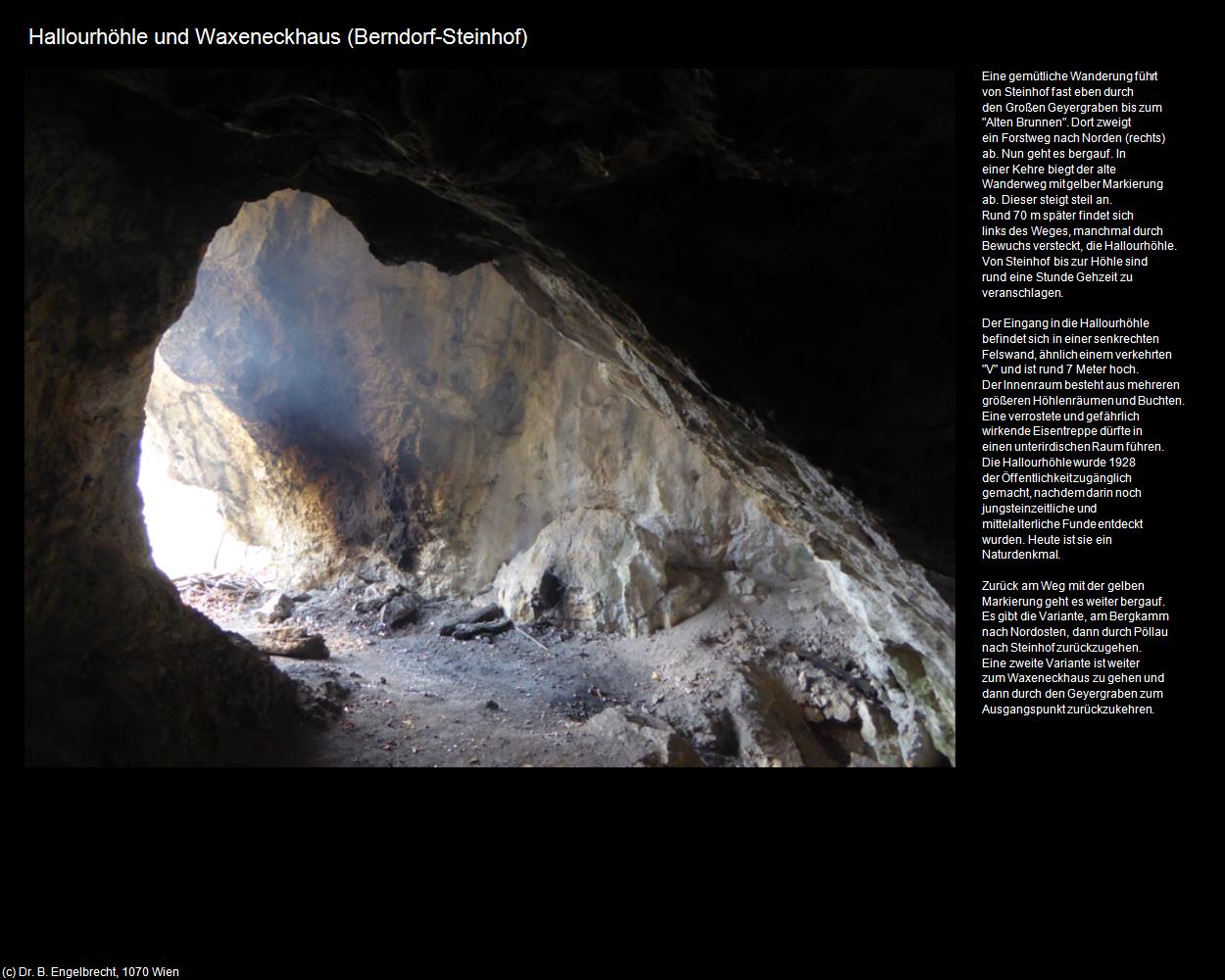 Hallourhöhle und Waxeneckhaus (Steinhof) (Berndorf) in Kulturatlas-NIEDERÖSTERREICH