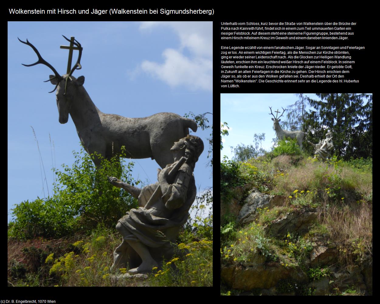 Wolkenstein mit Hirsch und Jäger  (Walkenstein bei Sigmundsherberg) in Kulturatlas-NIEDERÖSTERREICH