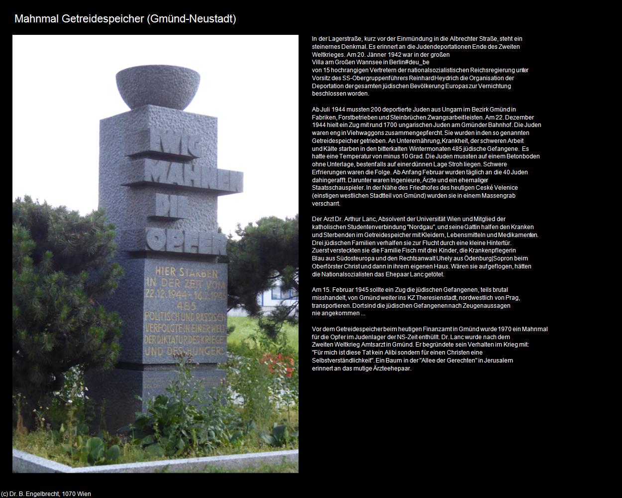 Mahnmal Getreidespeicher (Neustadt) (Gmünd in Niederösterreich) in Kulturatlas-NIEDERÖSTERREICH