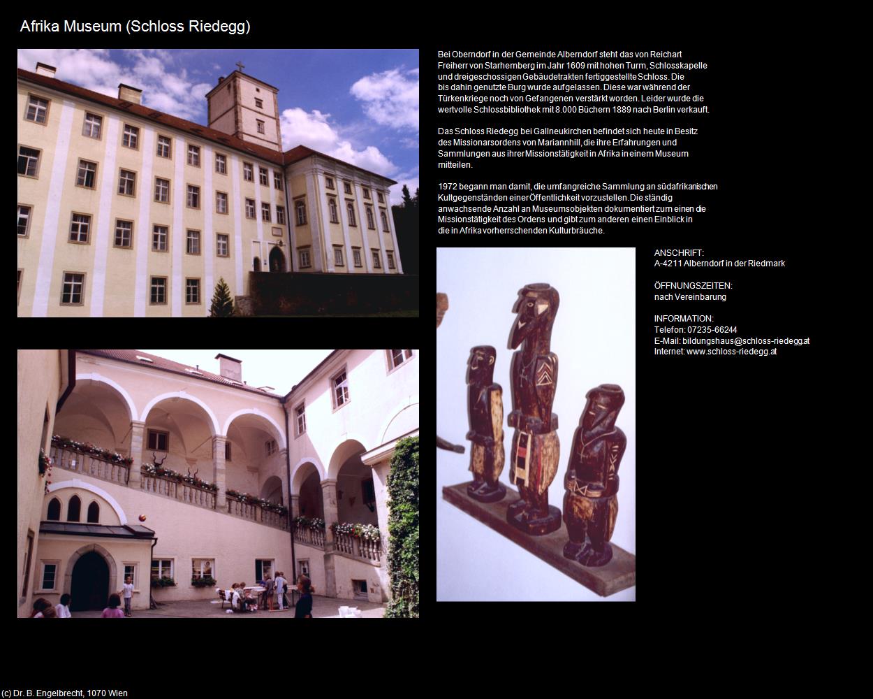 Afrika Museum in Schloss Riedegg (Alberndorf in der Riedmark) in Kulturatlas-OBERÖSTERREICH