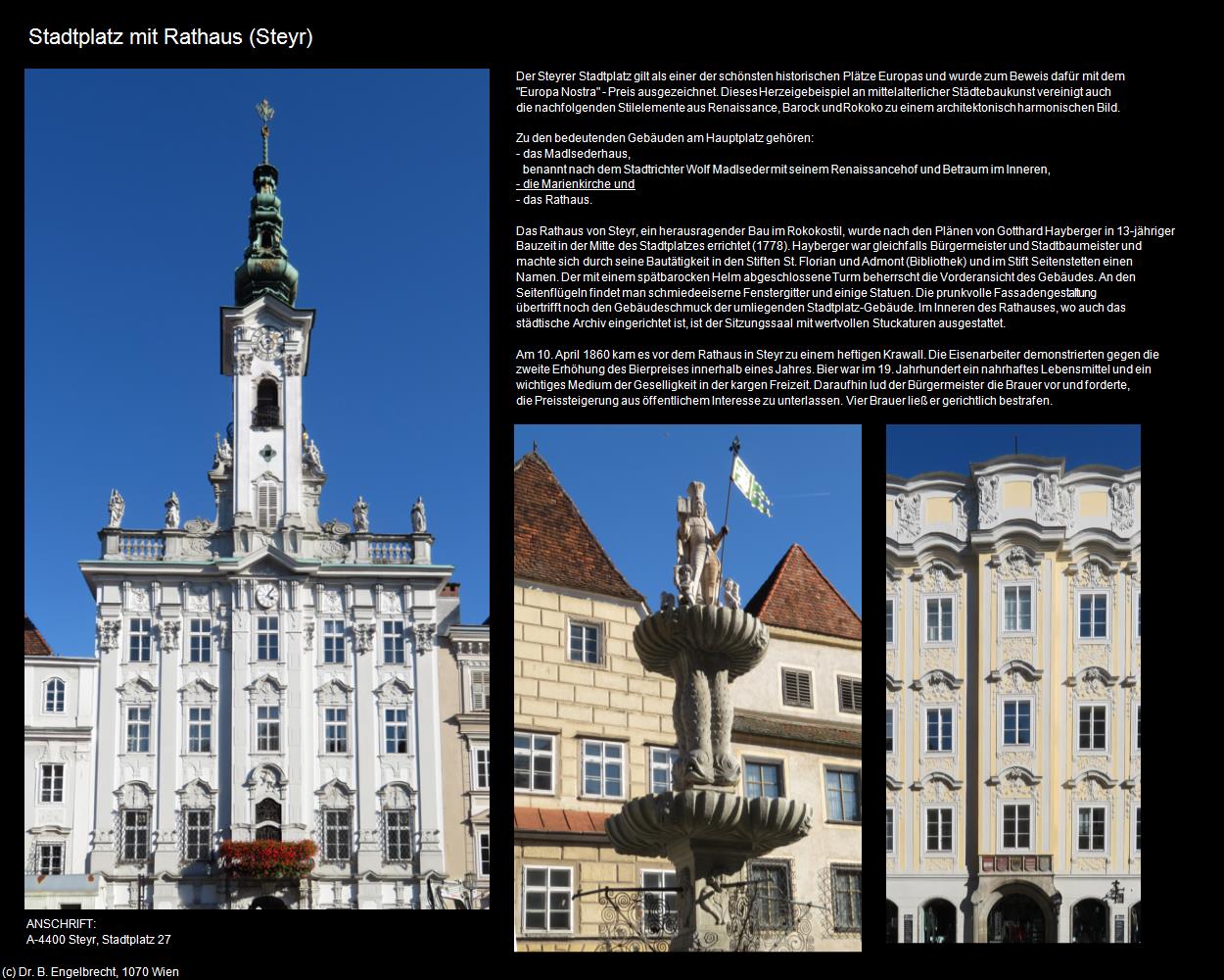Stadtplatz mit Rathaus (Steyr) in Kulturatlas-OBERÖSTERREICH(c)B.Engelbrecht