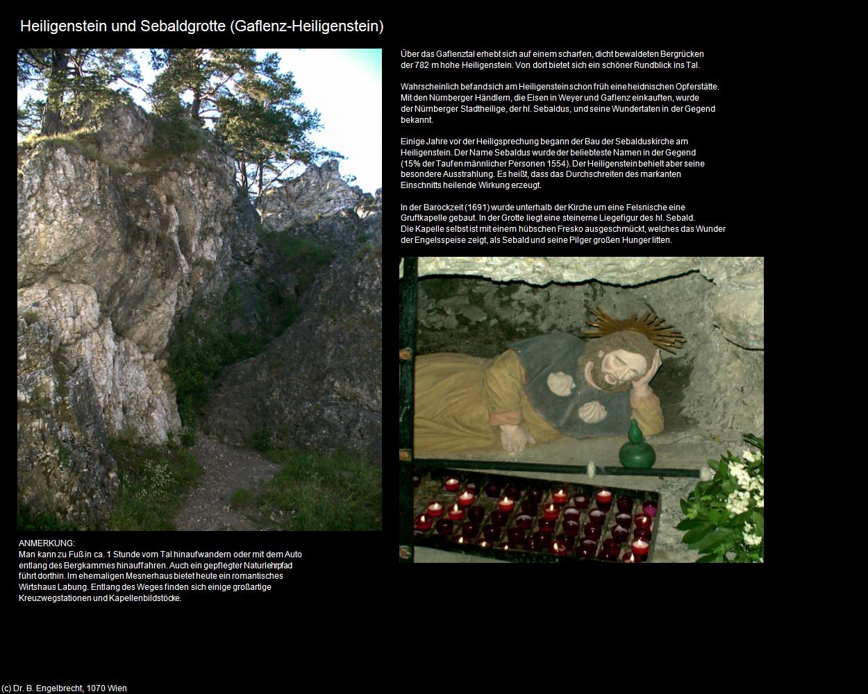 Heiligenstein und Sebaldgrotte (Heiligenstein) (Gaflenz) in Kulturatlas-OBERÖSTERREICH
