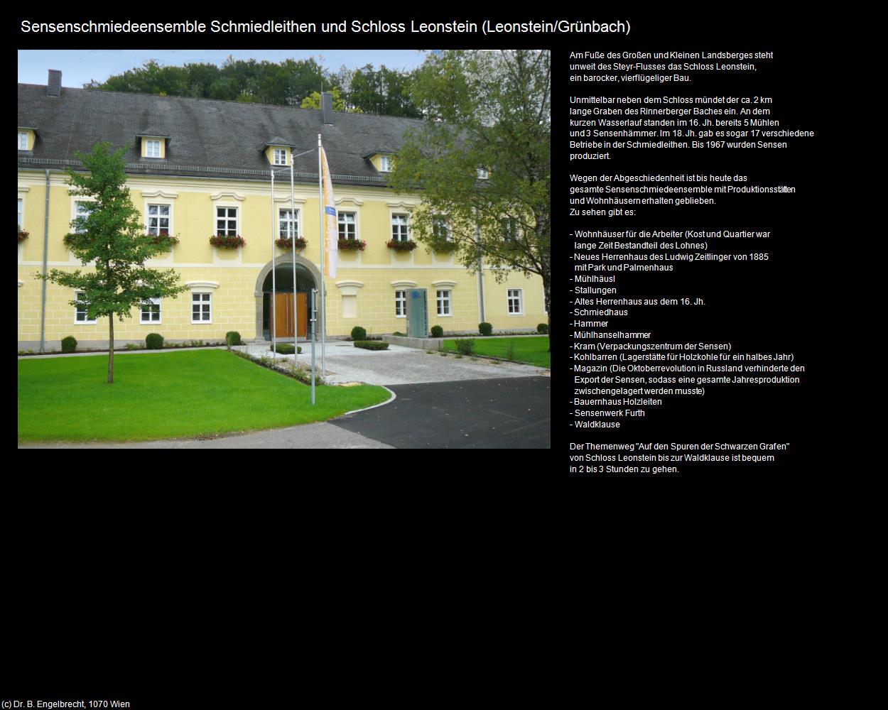 Sensenschmiedeensemble Schmiedleithen,Schloss Leonstein (Leonstein/Grünbach) in Kulturatlas-OBERÖSTERREICH