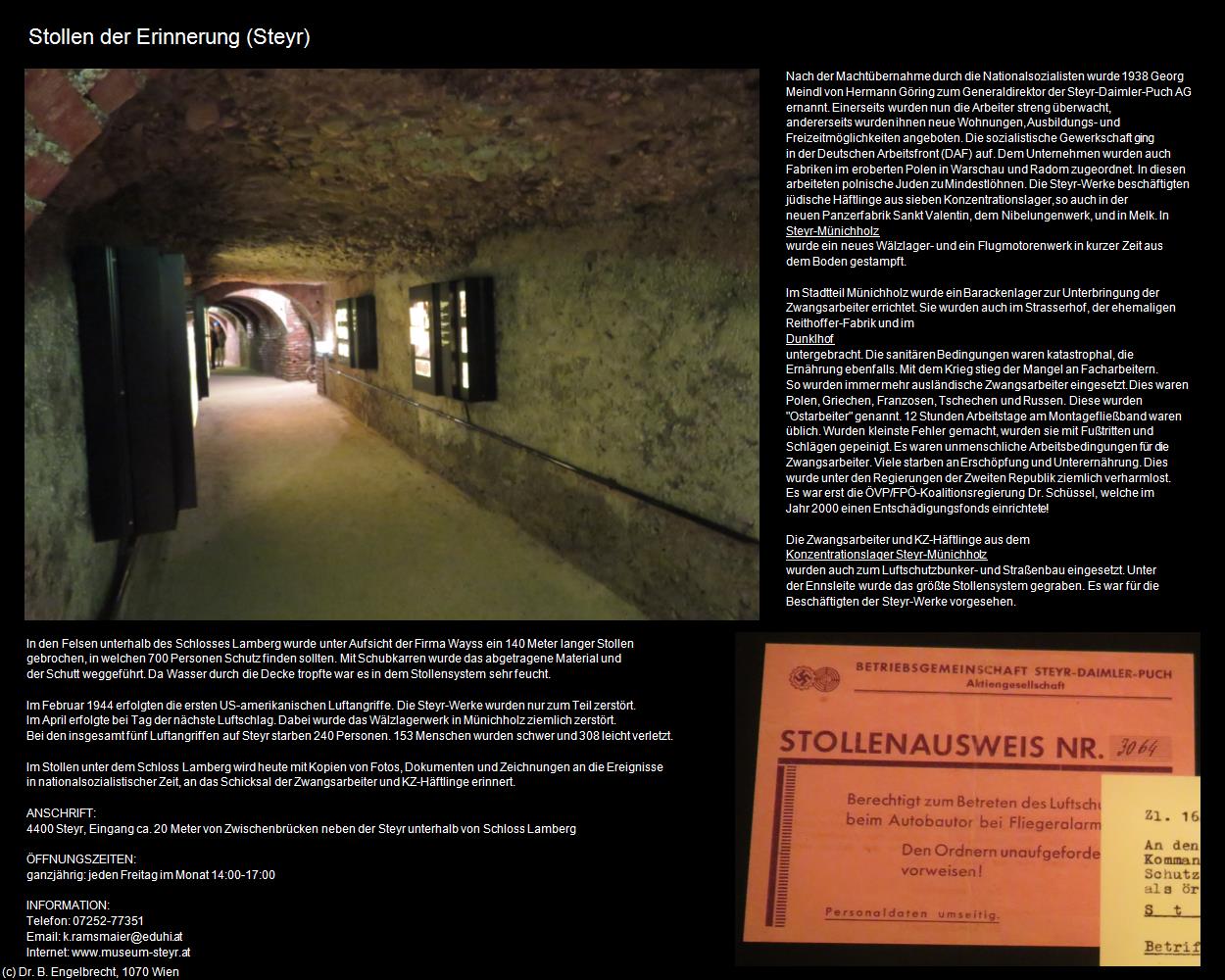 Stollen der Erinnerung  (Steyr) in Kulturatlas-OBERÖSTERREICH(c)B.Engelbrecht