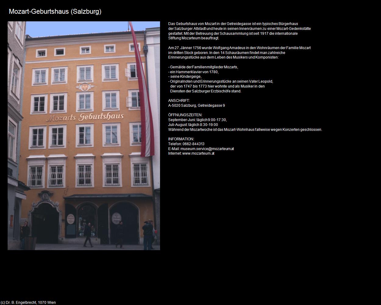 Mozart Geburtshaus-Hagenauerhaus (Altstadt) (Salzburg-Landeshauptstadt) in Kulturatlas-SALZBURG